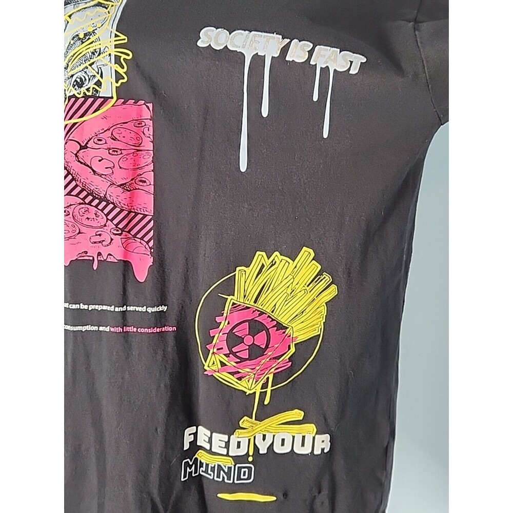 Southpole Society is Fast, Feed Your Mind Mens Graphic Tee Shirt Large Black - Picture 2 of 9